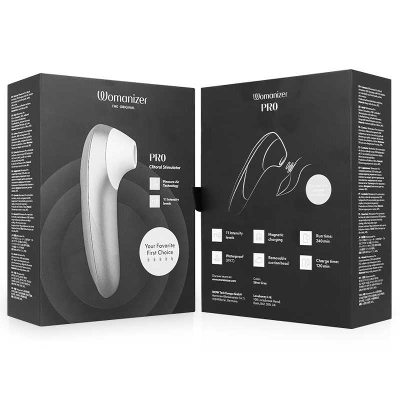 WOMANIZER - PRO VIBRANT CLITORIAL STIMULATOR CINZA PRATEADO - Image 8