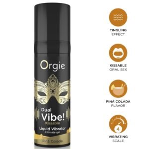ORGIE - VIBE DUPLA! VIBRADOR LÍQUIDO BEIJÁVEL PIÑA COLADA 15 ML