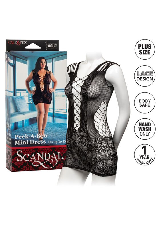 CALEXOTICS - MINI VESTIDO PEEK-A-BOO PLUS SIZE - Image 3