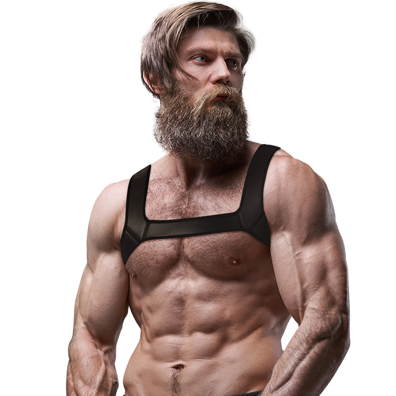FETISH SUBMISSIVE ATTITUDE - ARNÊS DE PEITO DE NEOPRENE PARA HOMENS TAMANHO L - Image 4