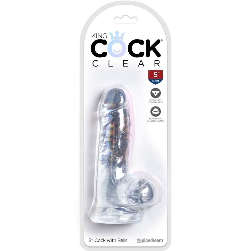 KING COCK - CLEAR PÊNIS REALÍSTICO COM BOLAS 10.1 CM TRANSPARENTE - Image 5