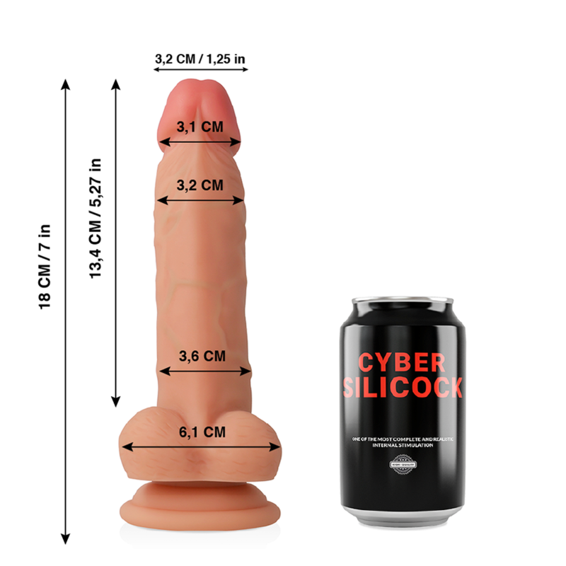 CYBER SILICOCK - JUDE ULTRA REALISTIC SOFT LIQUID SILICONE 18 CM -O- 3.2 CM - Image 2