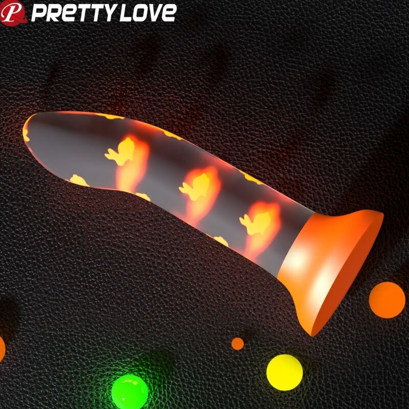 PRETTY LOVE - DILDO MÁGICO NIGHTFALL SEM VIBRAÇÃO LUMINOSO LARANJA - Image 3