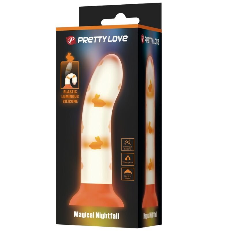 PRETTY LOVE - DILDO MÁGICO NIGHTFALL SEM VIBRAÇÃO LUMINOSO LARANJA - Image 4