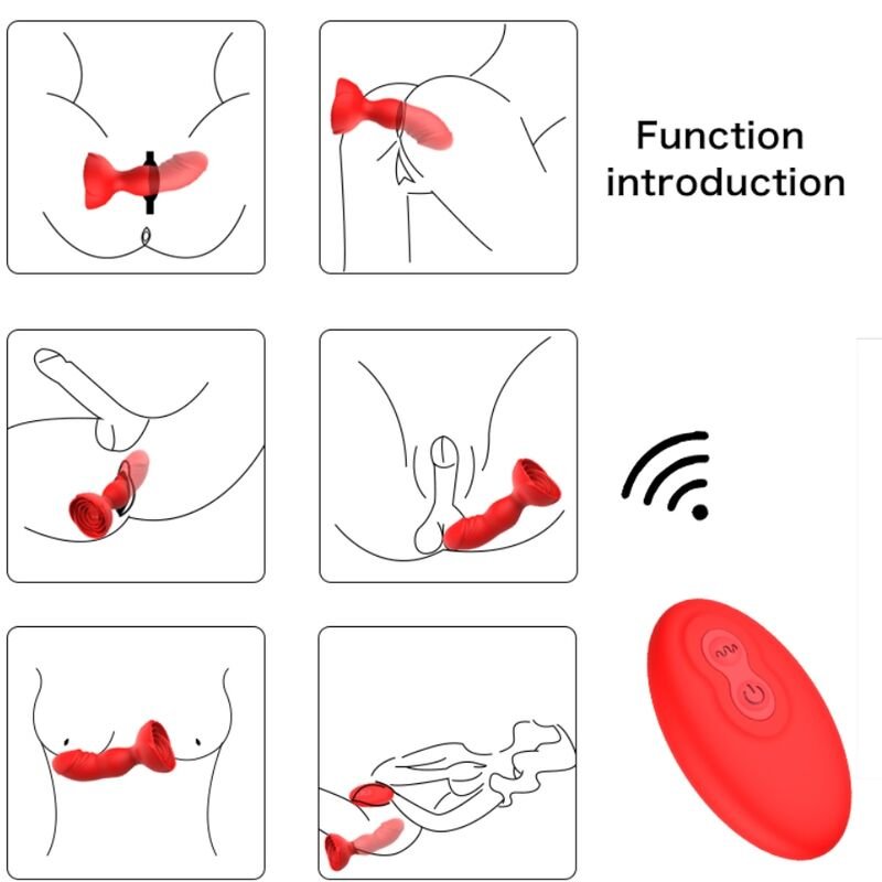 ARMONY - EXTREME A BLOOM VIBRADOR ROSE E PLUG ANAL CONTROLE REMOTO VERMELHO - Image 5