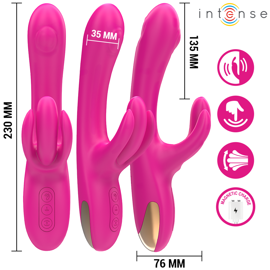 INTENSE - BRITNEY MULTIFUNCIONAL RABBIT VIBRADOR 23 CM ROSA - Image 3