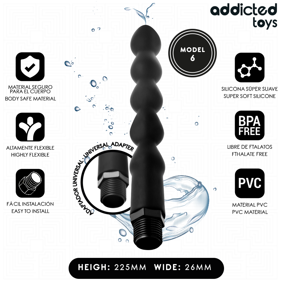 ADDICTED TOYS - LIMPADOR ANAL COM ADAPTADOR UNIVERSAL MODELO 6 - Image 2