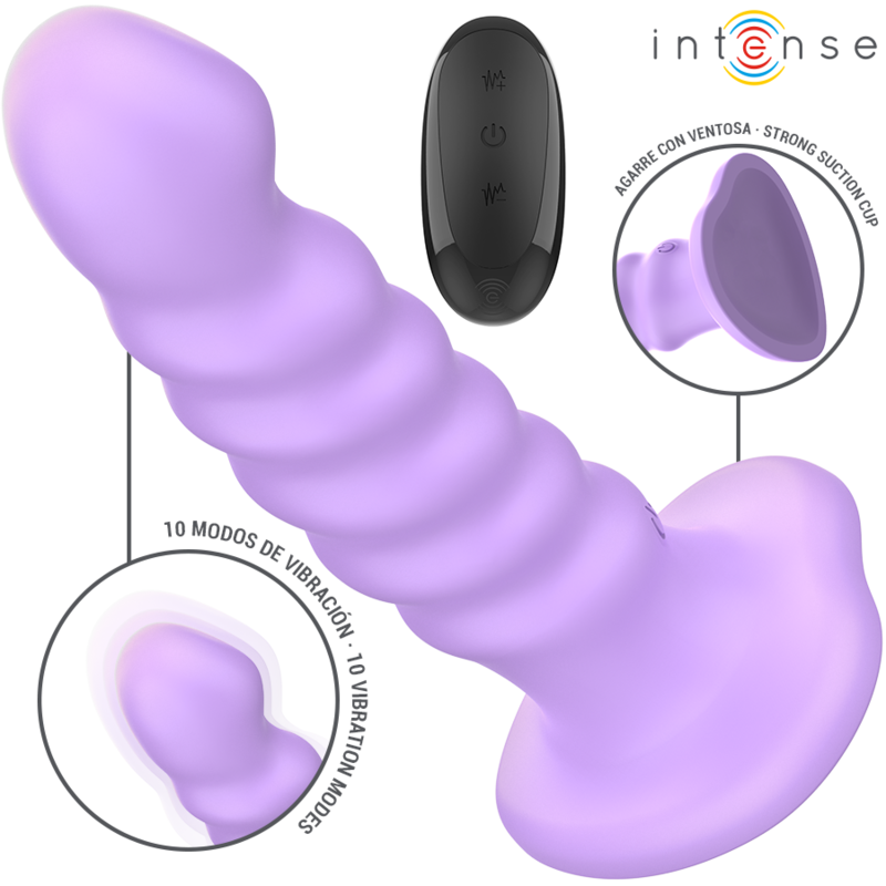 INTENSE - VIBRADOR BRENDA TAMANHO M DESIGN ESPIRAL 10 VIBRAÇÕES ROXO CONTROLE REMOTO - Image 2
