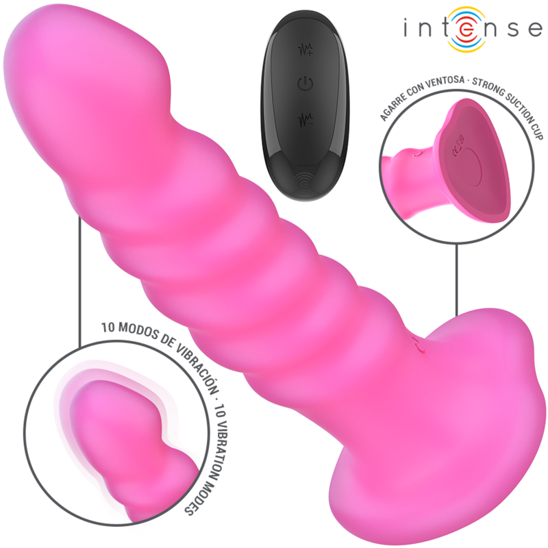 INTENSE - VIBRADOR CINDY TAMANHO L DESIGN ESPIRAL 10 VIBRAÇÕES ROSA CONTROLE REMOTO - Image 2