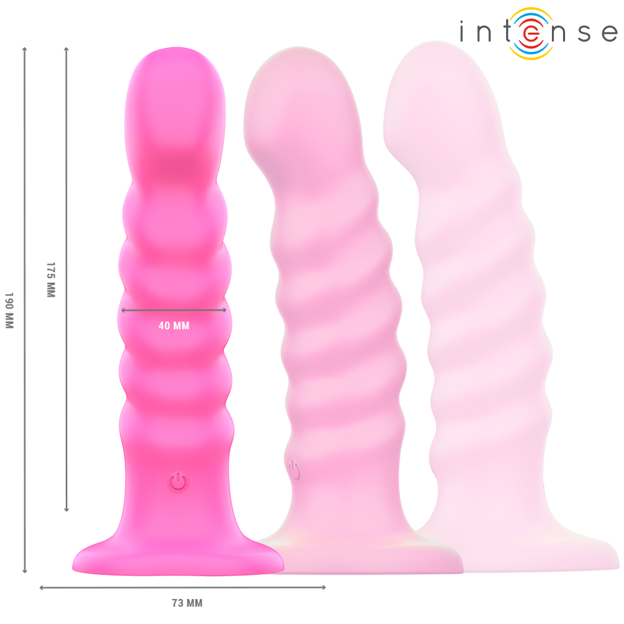 INTENSE - VIBRADOR CINDY TAMANHO L DESIGN ESPIRAL 10 VIBRAÇÕES ROSA CONTROLE REMOTO - Image 3