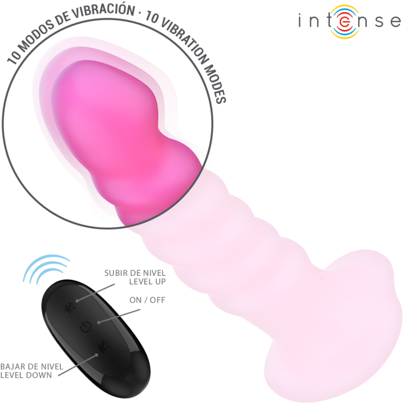 INTENSE - VIBRADOR CINDY TAMANHO L DESIGN ESPIRAL 10 VIBRAÇÕES ROSA CONTROLE REMOTO - Image 4