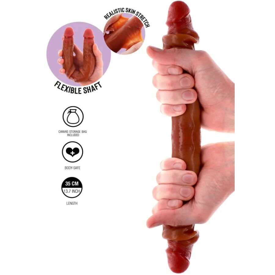 GET REAL - DILDO DE SILICONE DE DUAS PONTAS CARAMELO 35 CM - Image 2
