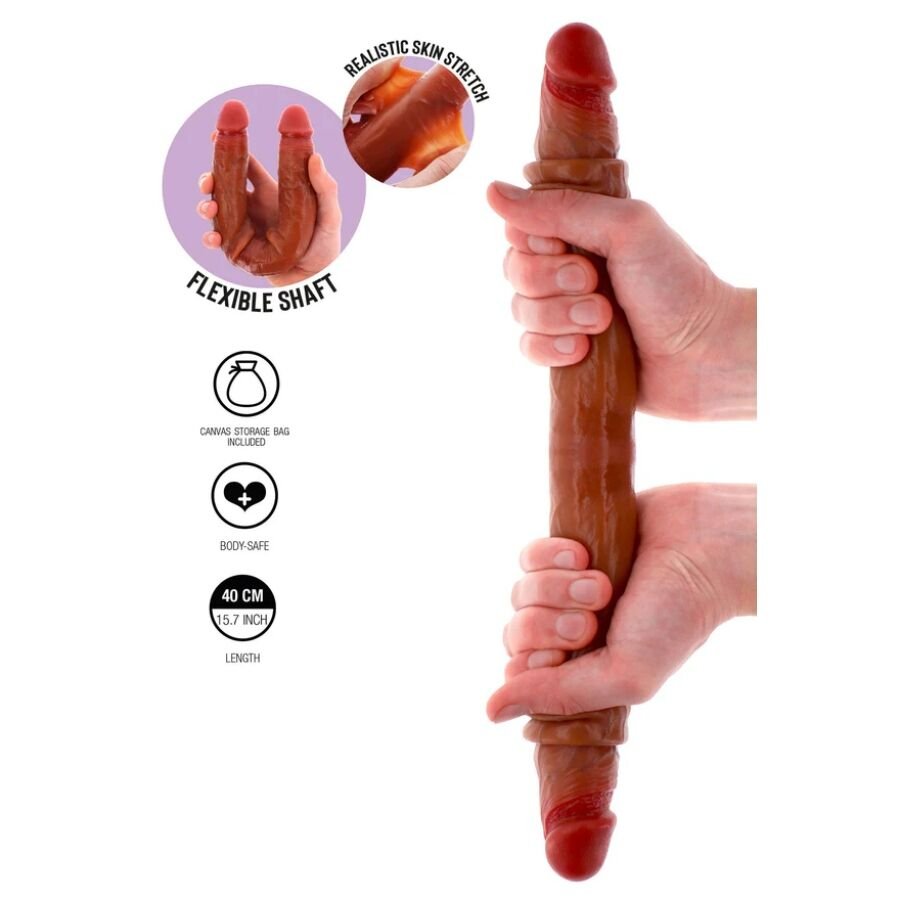 GET REAL - DILDO DE SILICONE DE DUAS PONTAS CARAMELO 40 CM - Image 2