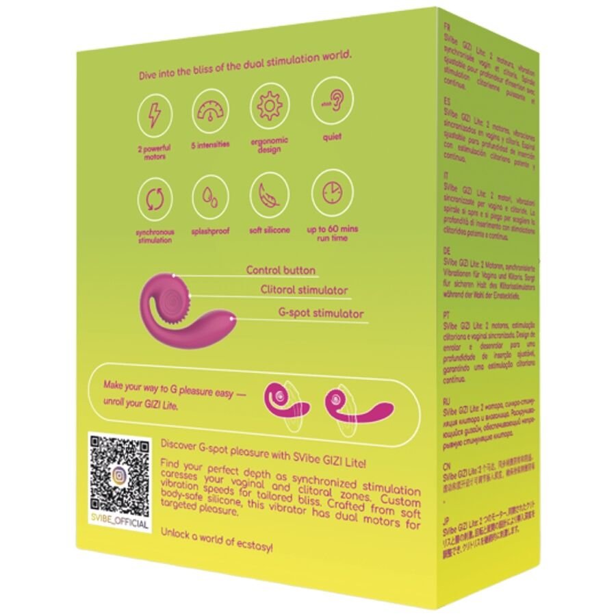 SNAIL VIBE - GIZI LITE VIBRADOR ROSA DUPLO PARA PONTO G E CLITÓRIS - Image 5
