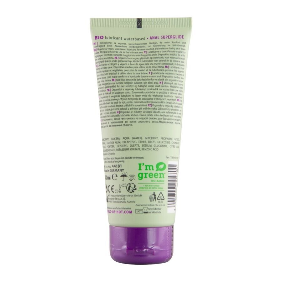 HOT - BIO LUBRIFICANTE À BASE DE ÁGUA ANAL 100 ML - Image 2