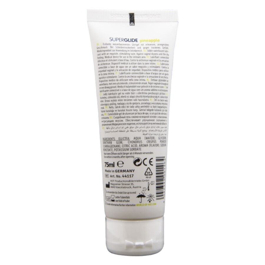HOT - SUPERGLIDE LUBRIFICANTE COMESTÍVEL À BASE DE ÁGUA COM SABOR ABACAXI 75 ML - Image 2