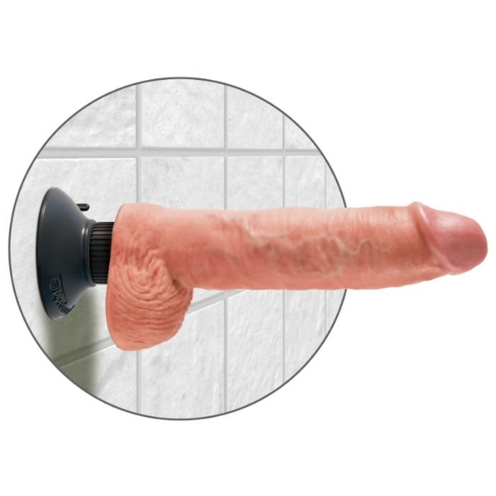 KING COCK - DILDO VIBRANTE COM TESTÍCULOS 25.5 CM COR NATURAL - Image 4