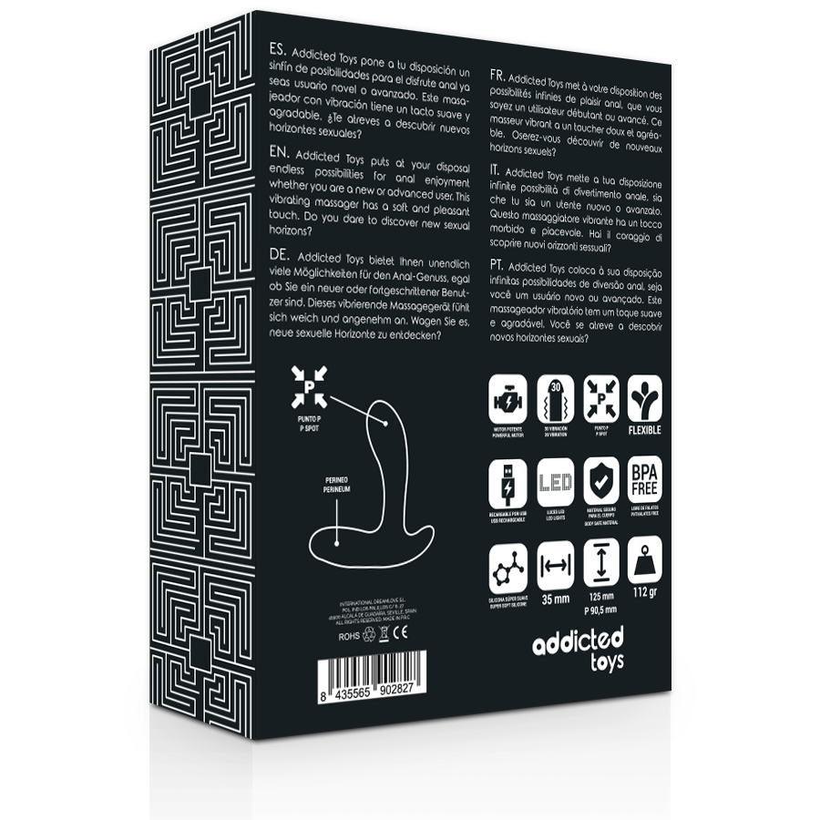 ADDICTED TOYS - MASSAGER ANAL VIBRAO PRETA - Image 5