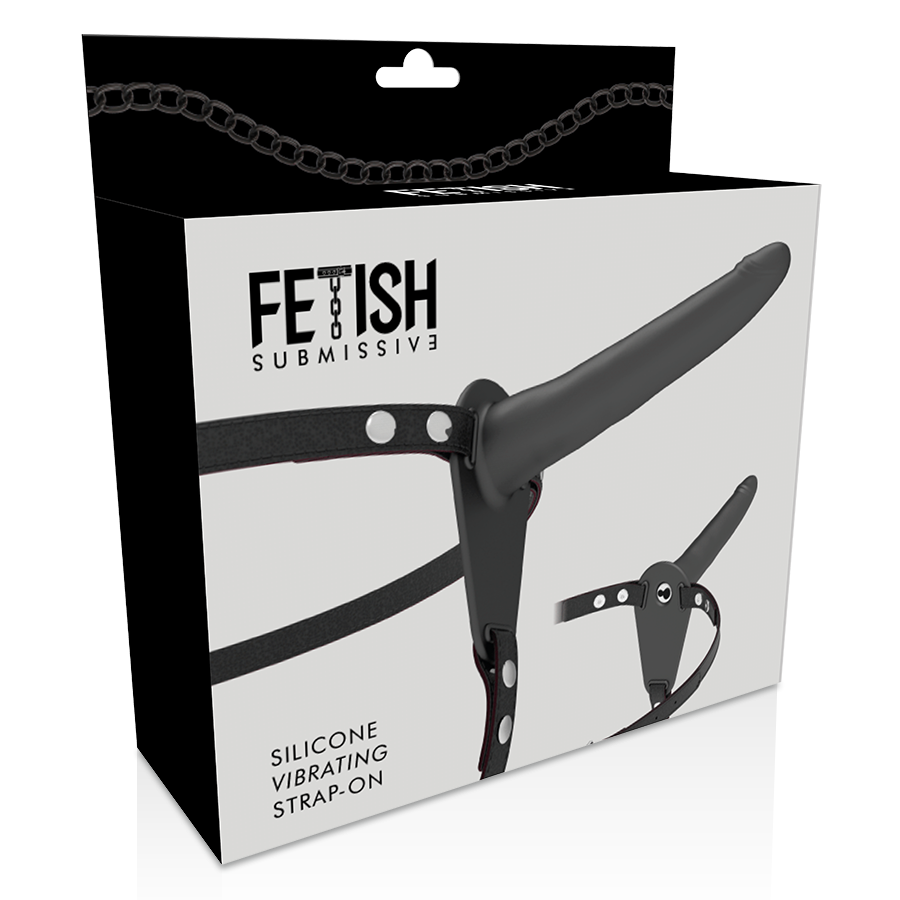 FETISH SUBMISSIVE HARNESS - VIBRADOR SILICONE PRETO 15 CM - Image 4